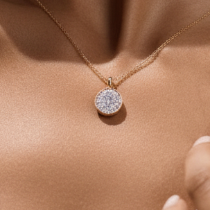 Pavé Disc Pendant