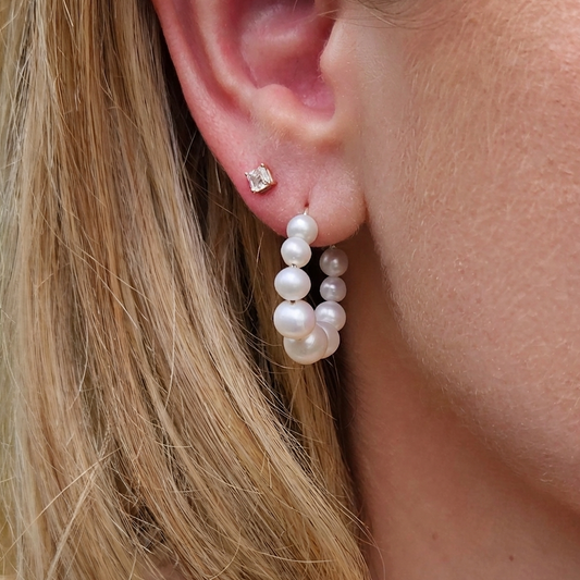 Pearl Hoop Earrings