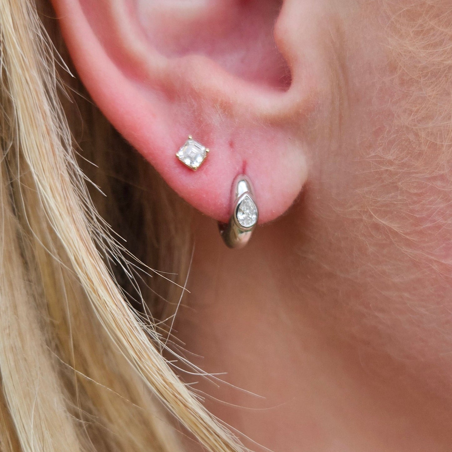 Diamond Huggie Earrings