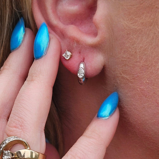 Diamond Huggie Earrings