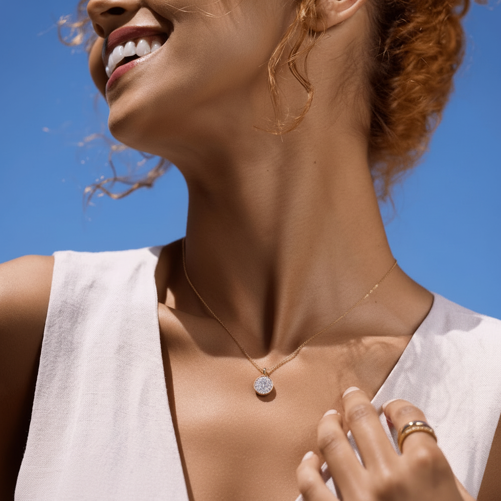 Pavé Disc Pendant