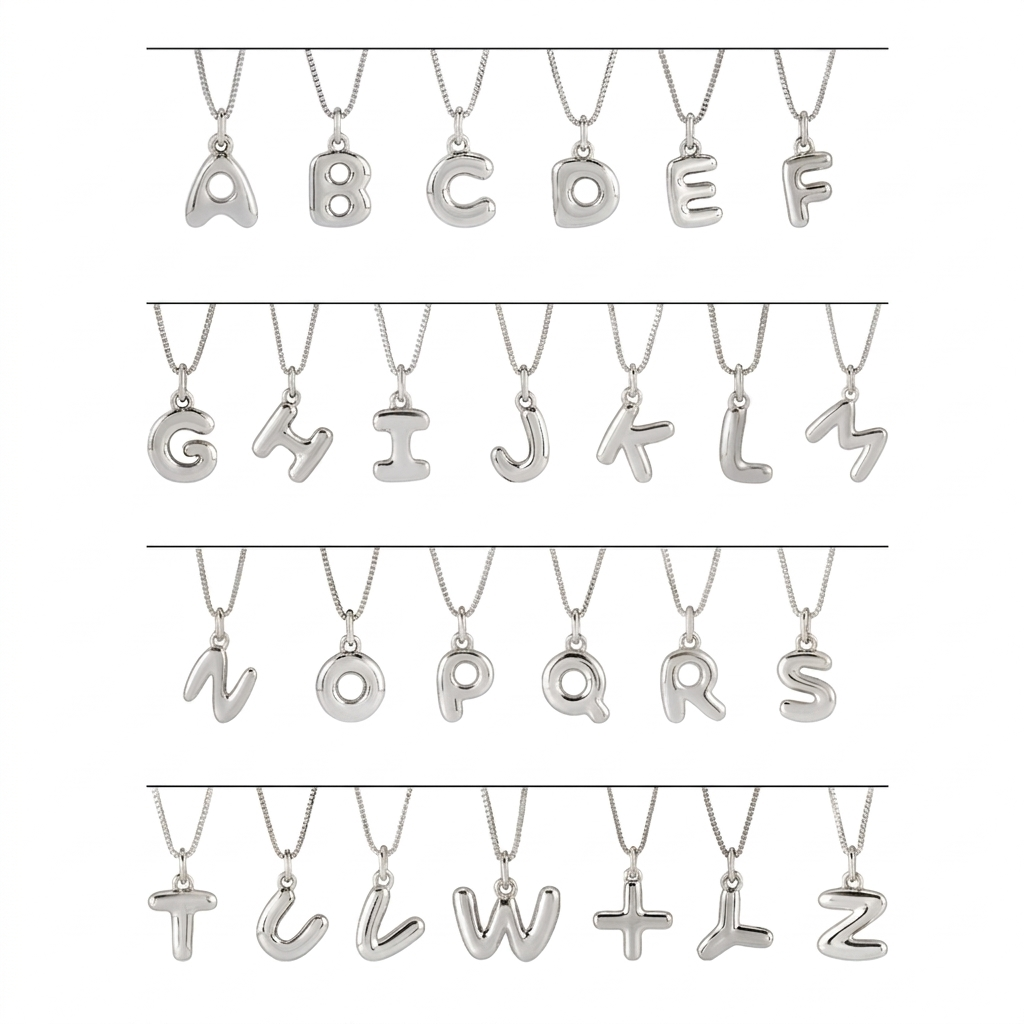 Bubble Initial Necklace